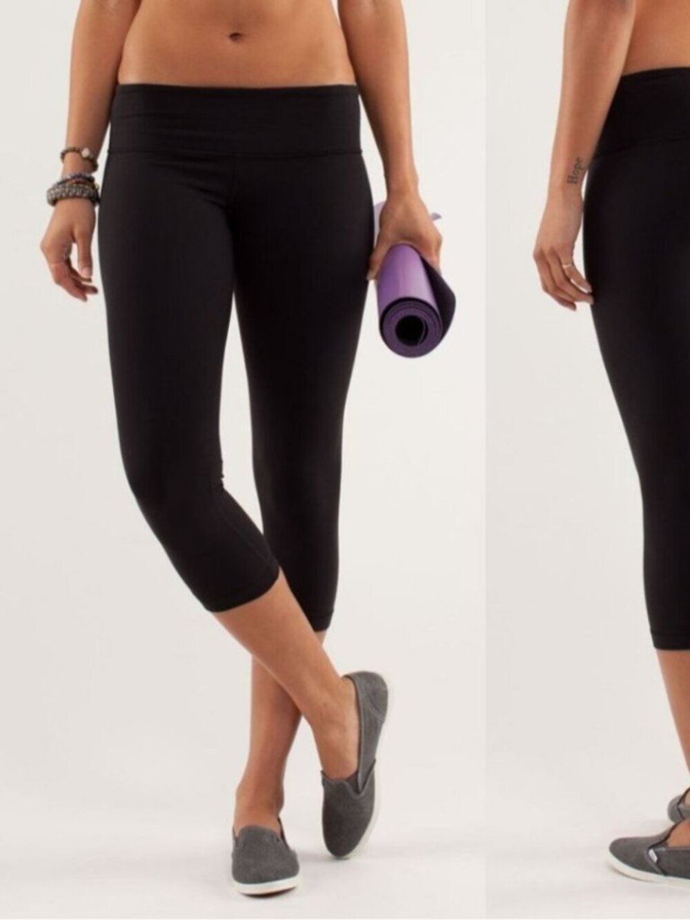 Lululemon Black Manifesto Luon Low Rise Wunder Under Crop
